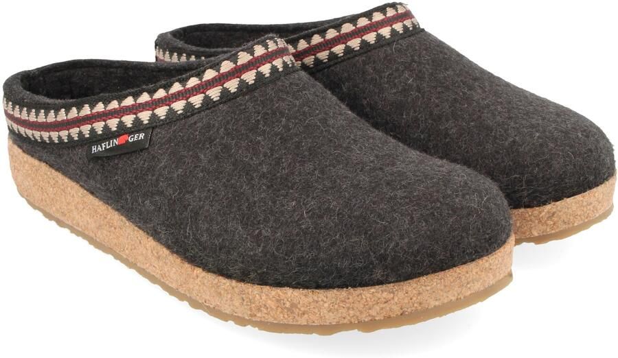 Haflinger Grizzly Lucky Pantoffels grijs