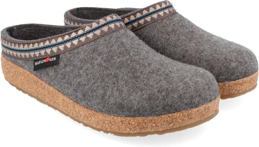 Haflinger Grizzly Lucky Pantoffels grijs
