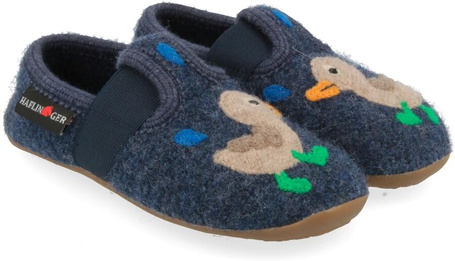Haflinger Kid's Everest Quak Pantoffels blauw