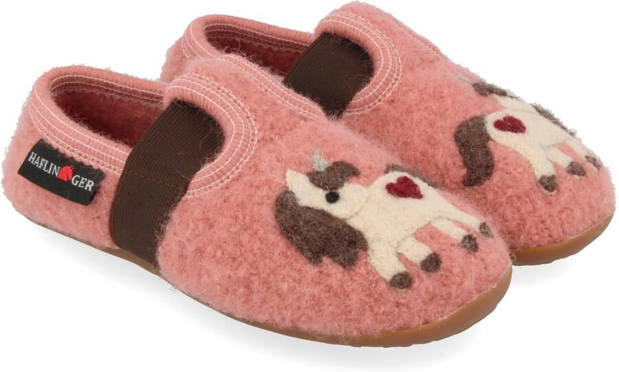 Haflinger Kid's Everest Unicorn Pantoffels roze