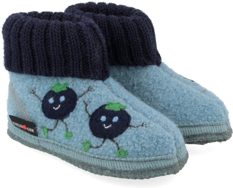 Haflinger Kid's Hüttenschuh Blaubeere Pantoffels turkoois