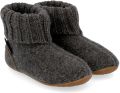 Haflinger Karlo Sokpantoffel Antraciet 30 Vilt Kinderpantoffel Gummyzool warm om de enkels - Grijs