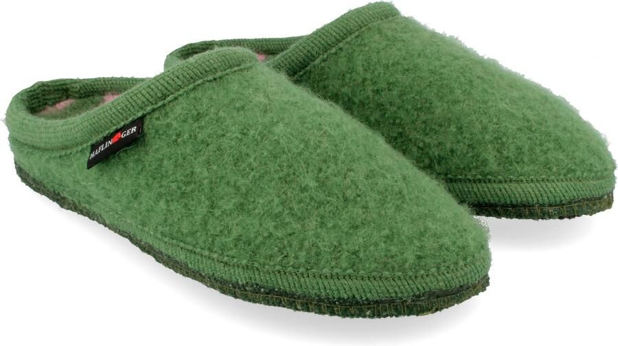 Haflinger Walktoffel Striped Pantoffels groen olijfgroen