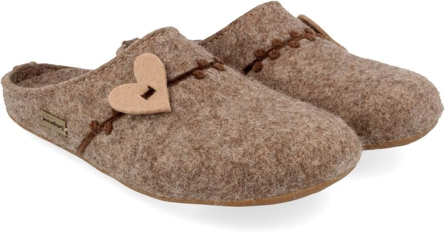 Haflinger Women's Everest Coeur Pantoffels bruin
