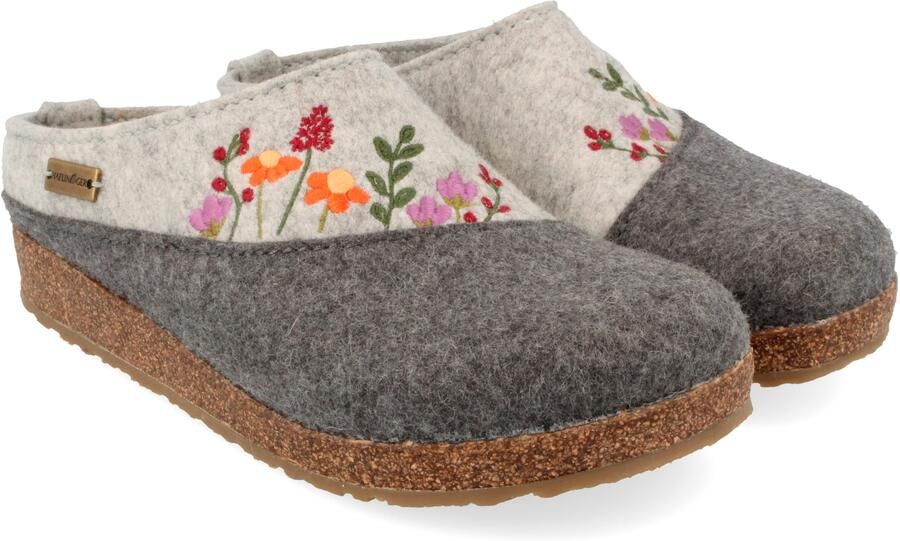 Haflinger Women's Grizzly Bienenglück Pantoffels grijs