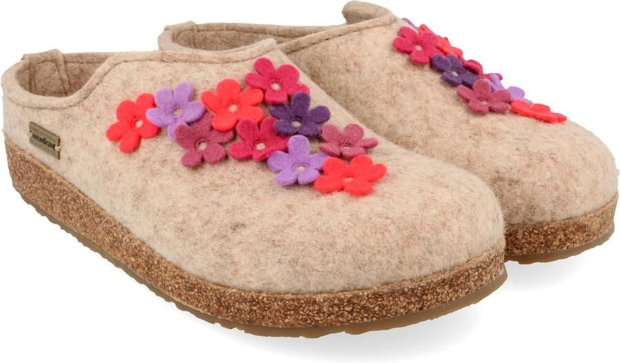 Haflinger Women's Grizzly Flores Pantoffels beige