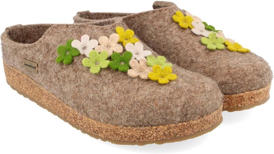 Haflinger Women's Grizzly Flores Pantoffels beige