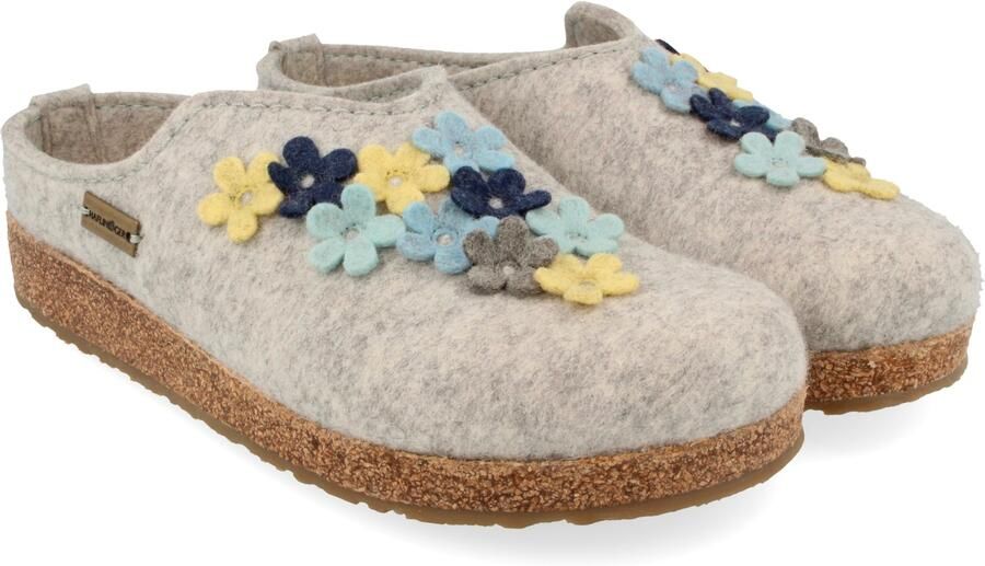 Haflinger Women's Grizzly Flores Pantoffels grijs