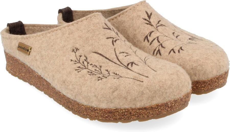 Haflinger Women's Grizzly Meadow Pantoffels beige