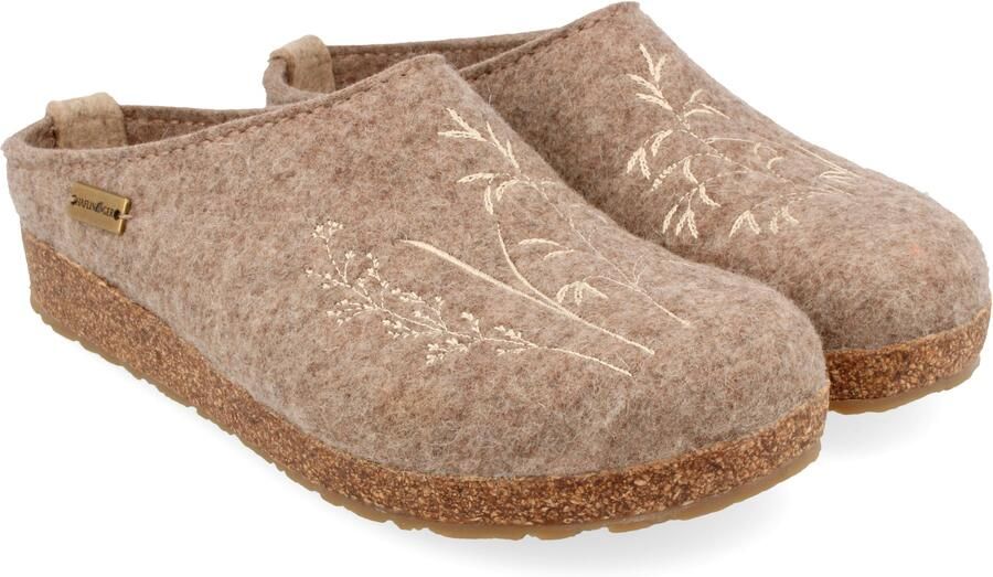 Haflinger Women's Grizzly Meadow Pantoffels beige bruin