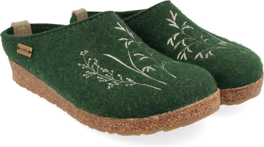 Haflinger Women's Grizzly Meadow Pantoffels groen