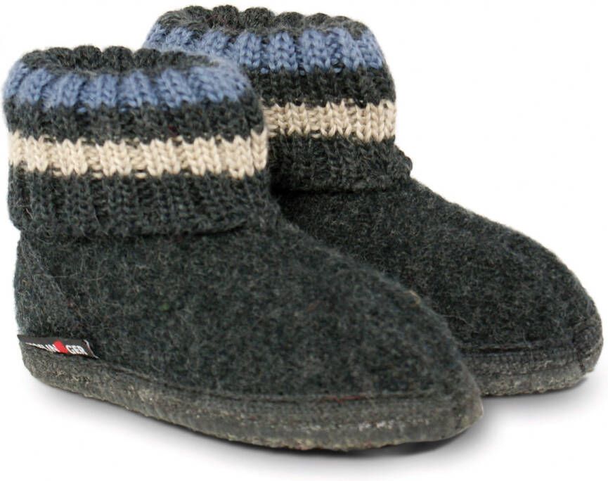 Haflinger Paul Sokpantoffel Grafiet 33 Vilt Kinderpantoffel warm om de enkels - Foto 2