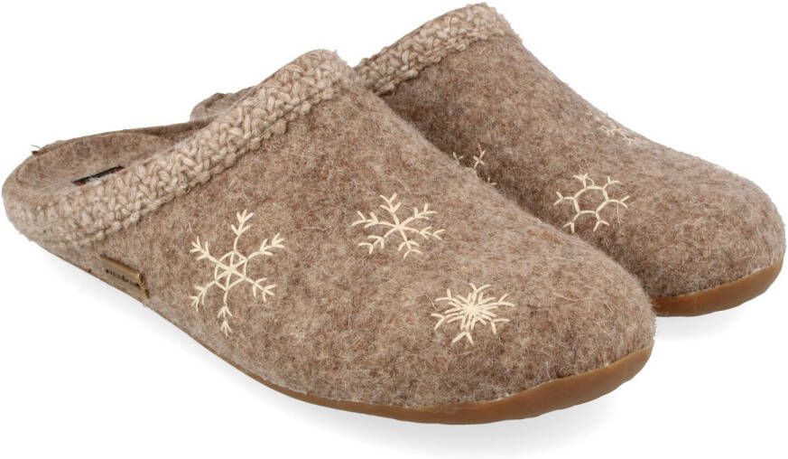 Haflinger Women's Everest Snowflake Pantoffels beige bruin