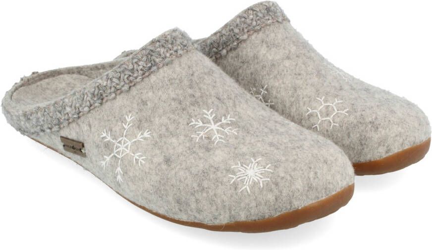 Haflinger Women's Everest Snowflake Pantoffels grijs
