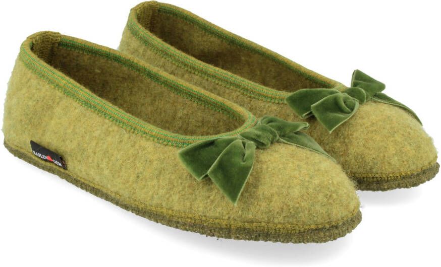 Haflinger Women's Fiocco Pantoffels olijfgroen
