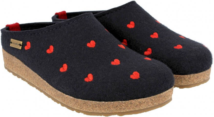 Haflinger Klompen CUORICINI MITTLEBLAU WOLLFILZ CALZ G