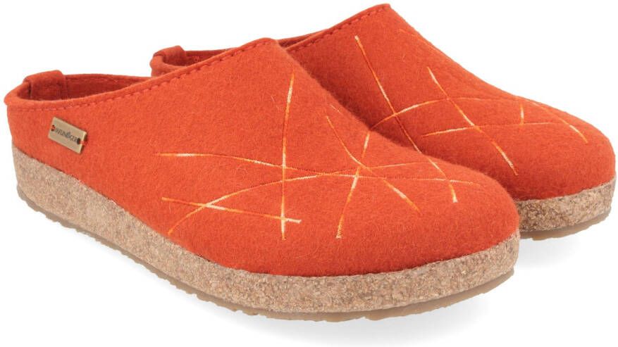 Haflinger Women's Grizzly Mikado Pantoffels rood