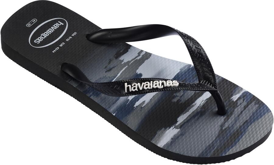 Havaianas HAV. TOP CAMU Zwart Zwart Wit Heren Slippers Zwart Zwart Wit - Foto 2