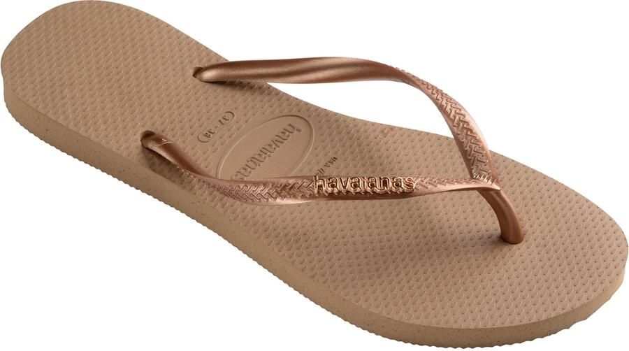 HAVAIANAS Teenslippers Dames Slim Logo Metallic Maat: 35 36 Materiaal: Rubber Kleur: Bruin - Foto 6