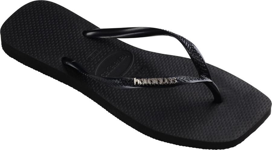 Havaianas Women's Slim Square Logo Metallic Sandalen zwart - Foto 4