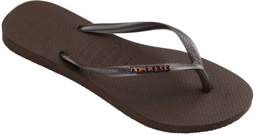 Havaianas Women's Slim Logo Metallic Sandalen bruin