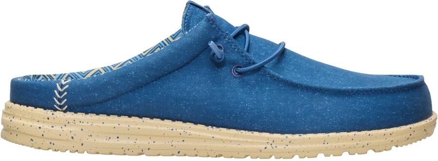 HeyDude Wally Slip Canvas Sandalen blauw beige