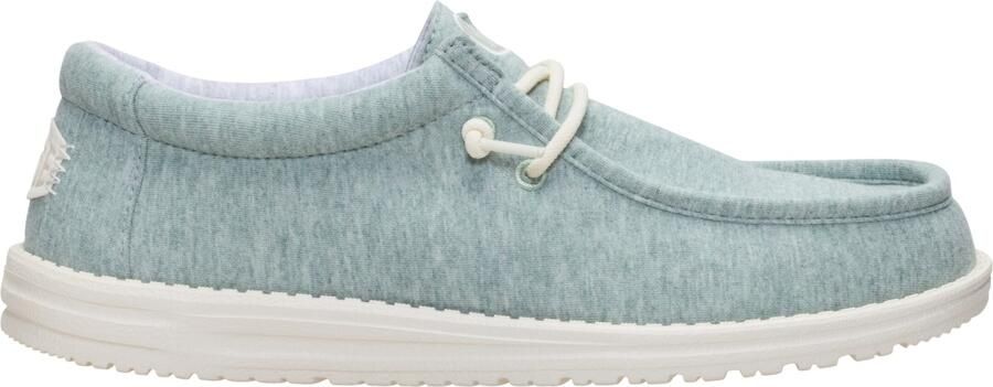 HeyDude Wally Stretch Jersey Sneakers turkoois grijs - Foto 4