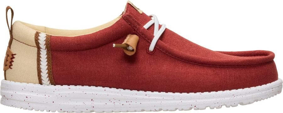 HeyDude Wally Summer Linen Sneakers rood