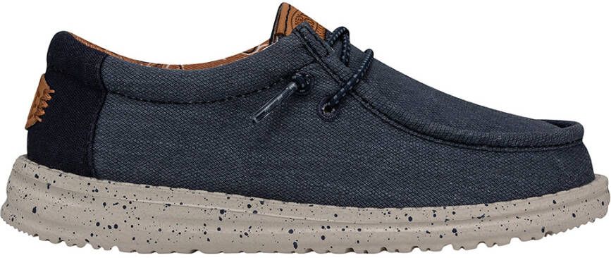 HeyDude Kid's Wally Washed Canvas Sneakers blauw