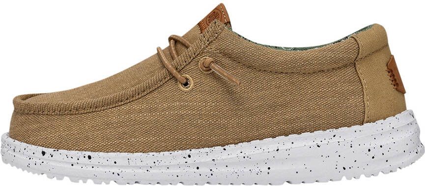 HeyDude Kid's Wally Washed Canvas Sneakers bruin