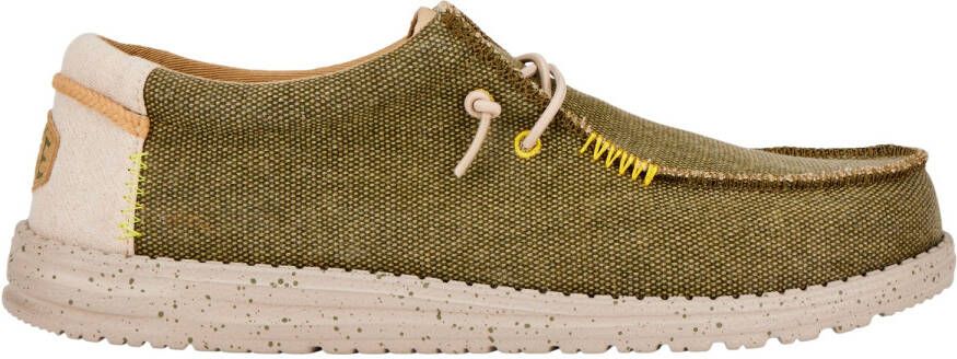 HeyDude Wally Coastline Jute Sneakers olijfgroen beige