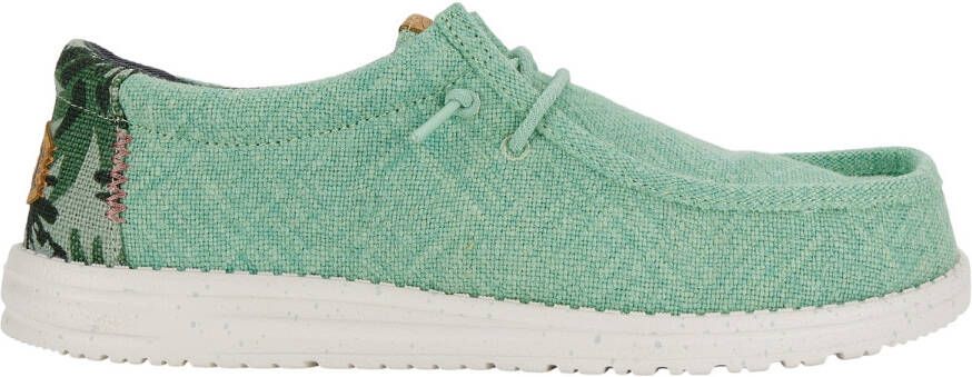 HeyDude Wally Palm Jute Sneakers turkoois