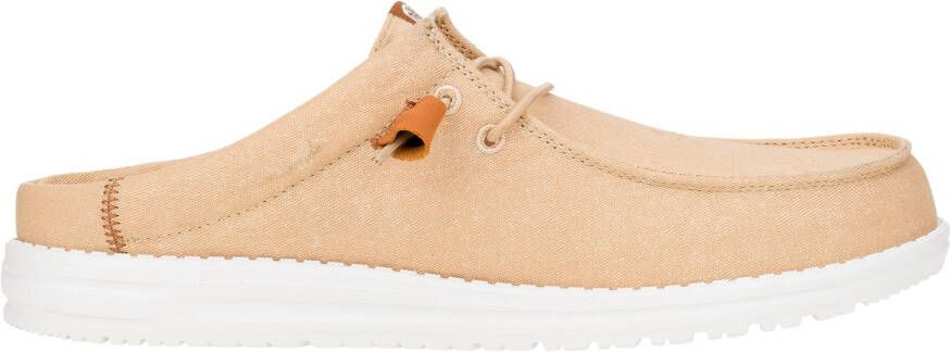 HeyDude Wally Slip Canvas Sandalen beige wit