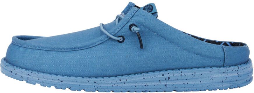 HeyDude Wally Slip Canvas Sandalen blauw