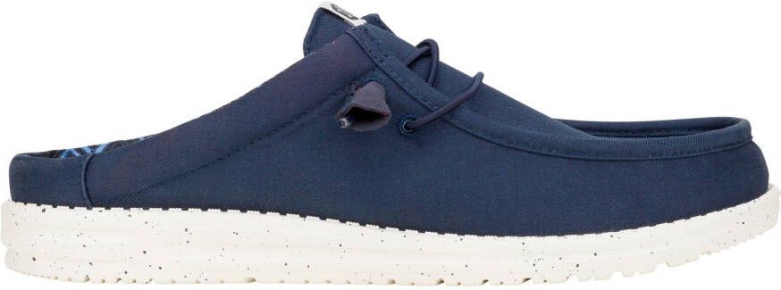HeyDude Wally Slip Canvas Sandalen blauw wit
