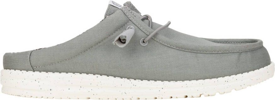 HeyDude Wally Slip Canvas Sandalen grijs wit
