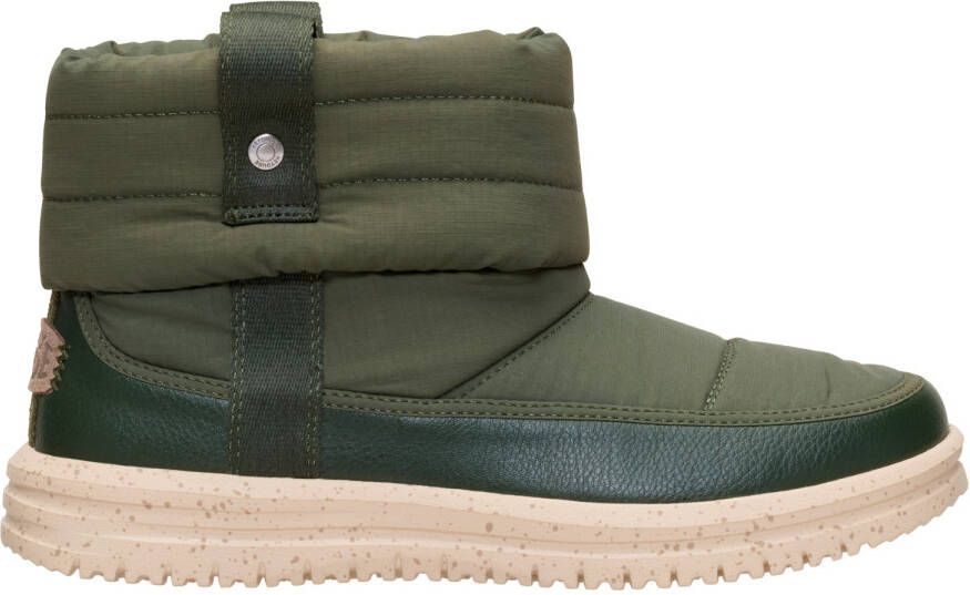 HeyDude Women's Camden Cuff Nylon Quilt Winterschoenen olijfgroen
