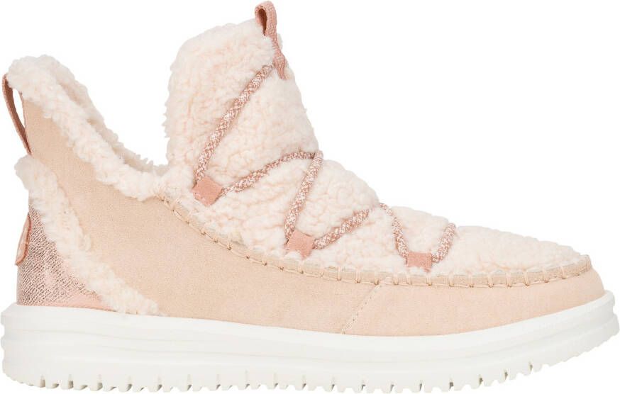 HeyDude Women's Camden Suede Cozy Winterschoenen beige wit