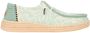 HEYDUDE Wendy Espadrille Retro Palm Dames Instappers Celadon Green White - Thumbnail 3