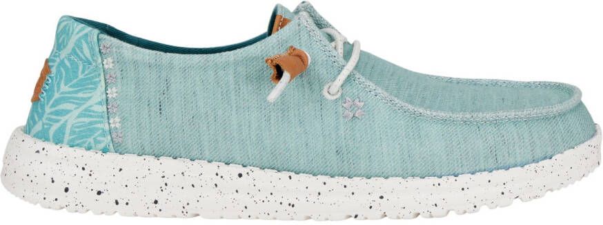 HeyDude Women's Wendy Heathered Slub Tropical Sneakers turkoois