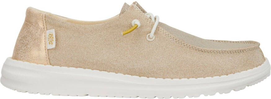 HeyDude Women's Wendy Metallic Sparkle Sneakers beige