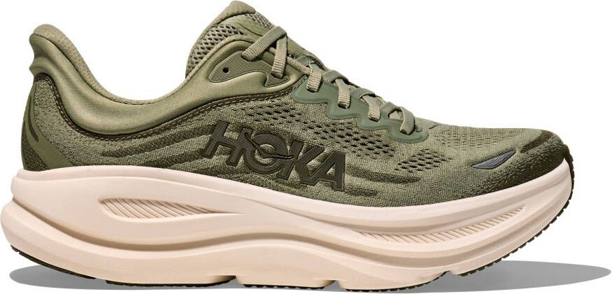 HOKA Bondi 9 Hardloopschoenen Regular olijfgroen beige