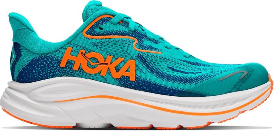HOKA Kid's Clifton 10 Hardloopschoenen 1 3 blauw electric aqua