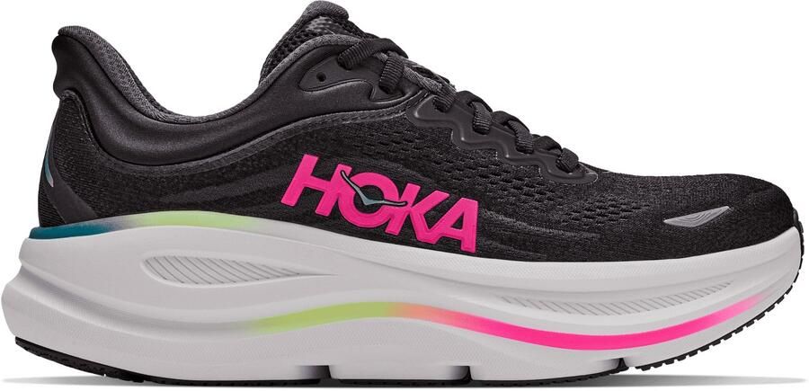 HOKA Women's Bondi 9 Hardloopschoenen Regular zwart neon dragonfruit