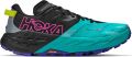 HOKA Women's Speedgoat 7 Trailrunningschoenen Regular zwart electric aqua - Zwart