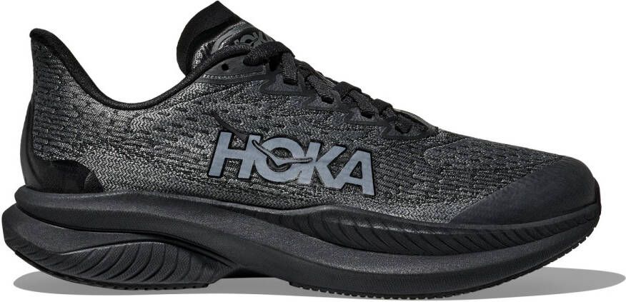 HOKA Kid's Mach 6 Hardloopschoenen zwart grijs
