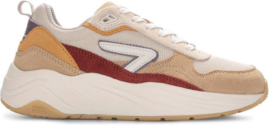 HUB Gilde S43 sneakers beige oranje rood