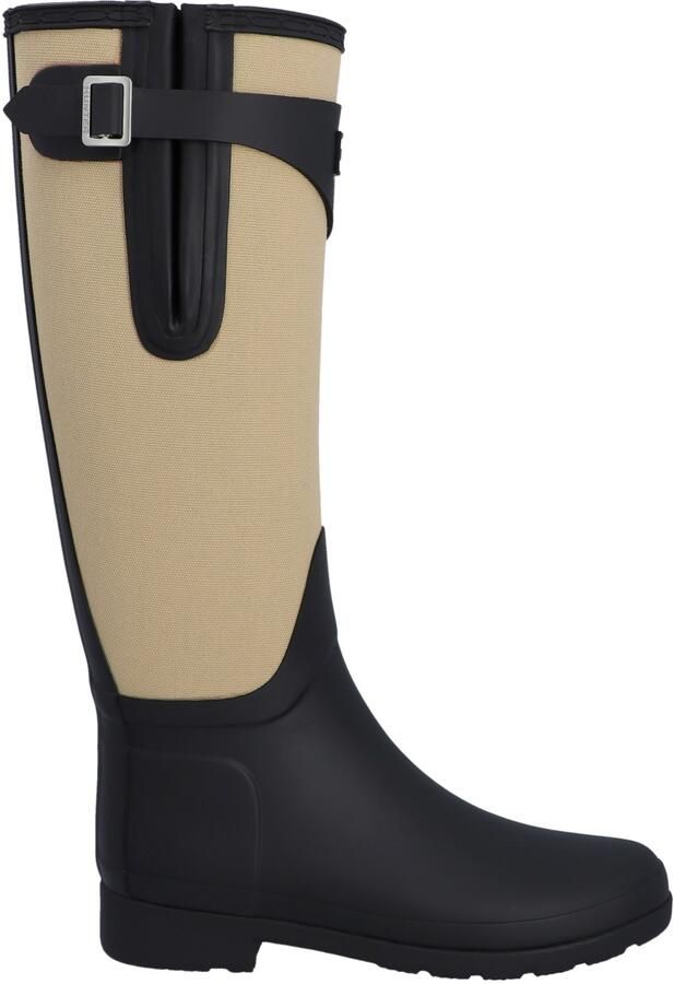 Hunter Boots Women's Refined Tall Canvas Boot Rubberlaarzen zwart beige