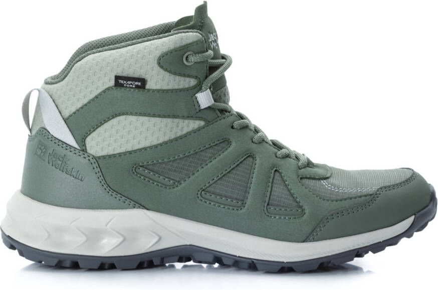 Jack Wolfskin WOODLAND 2 TEXAPORE MID W Dames Wandelschoenen hedge groen