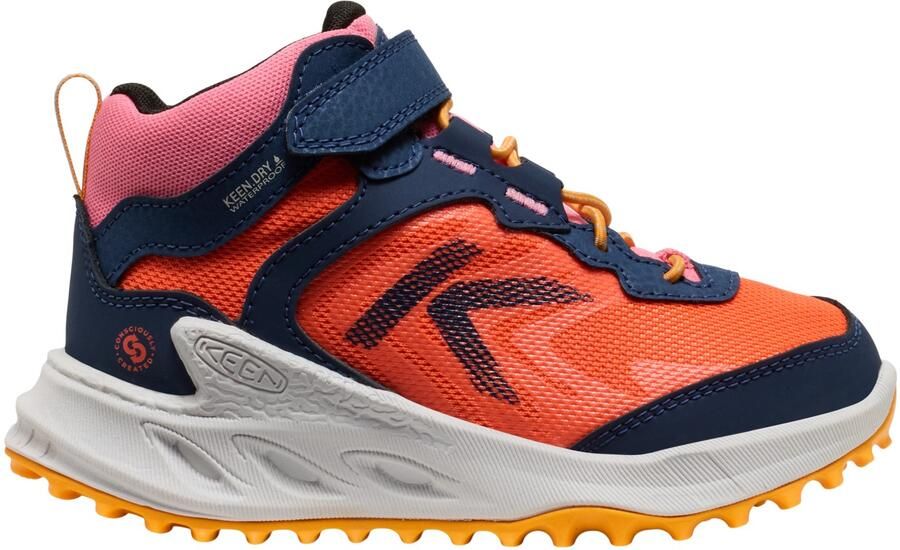 Keen Zionic Mid Younger Kids Wandelschoenen Naval Academy Nasturtium